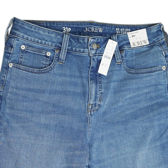 New JCREW Sz 31P 31 P Petite Curvy Mid-Rise Crop Slim Jean in 2003 Super-Stretch - Picture 3 of 4